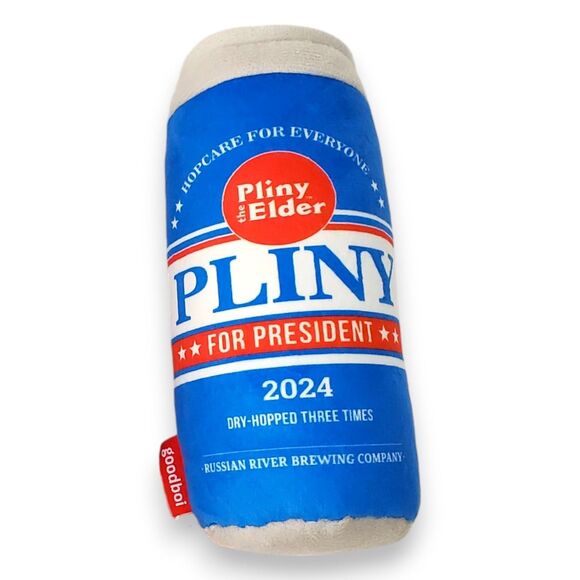 goodboi Other - Russian River PLINY THE ELDER for President 2024 Plush Dog Toy Squeaker NWT